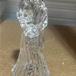 Princess House Wedding cake topper with Crystal Figurine 6.75”